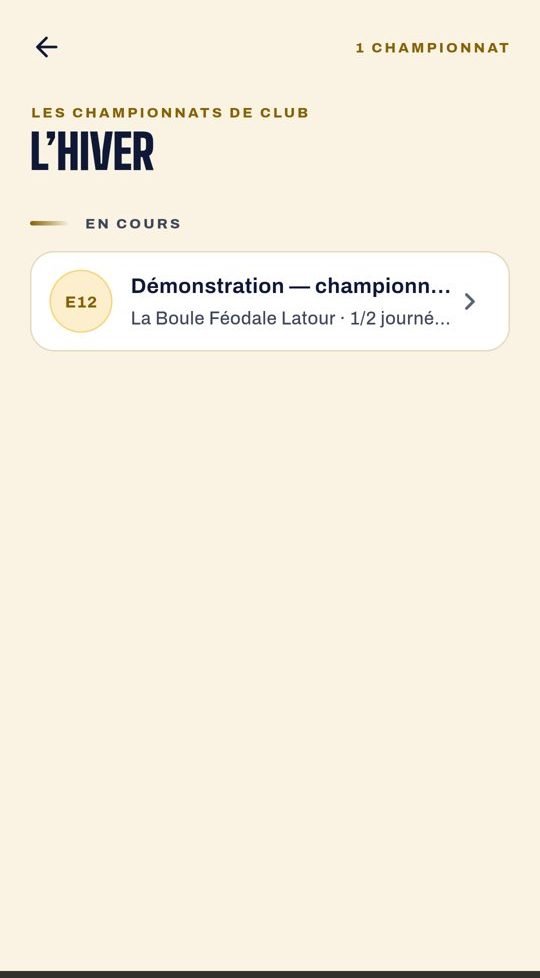 L’hiver dans l’application : les championnats de club